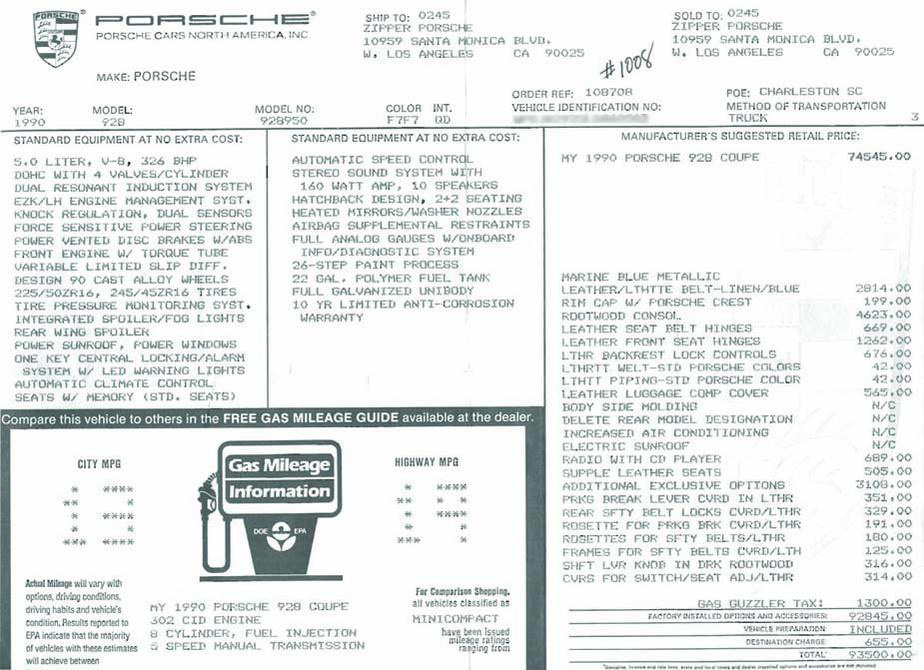 Porsche Window Sticker Generator and Tools